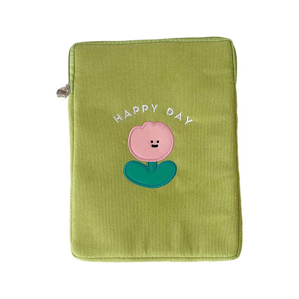 Soft Flannel Lined 11Inch Tablet Sleeve For Daily- Flowers Green 7704000638319