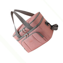 Sac de pique-nique isolé de grande capacité, organisateur-Rose
