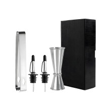 Luxurious Cocktails Tool Gift Set With-Silver tool with bla