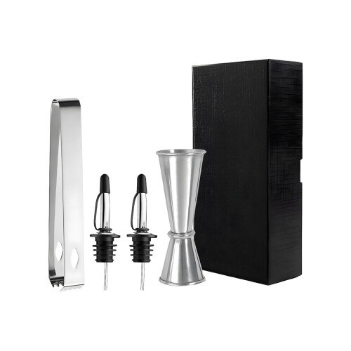 Luxurious Cocktails Tool Gift Set With-Silver tool with bla