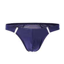 Men's String Thong Lingerie Underwear Latex Boxer Shorts Sexy Transparent 14navy M