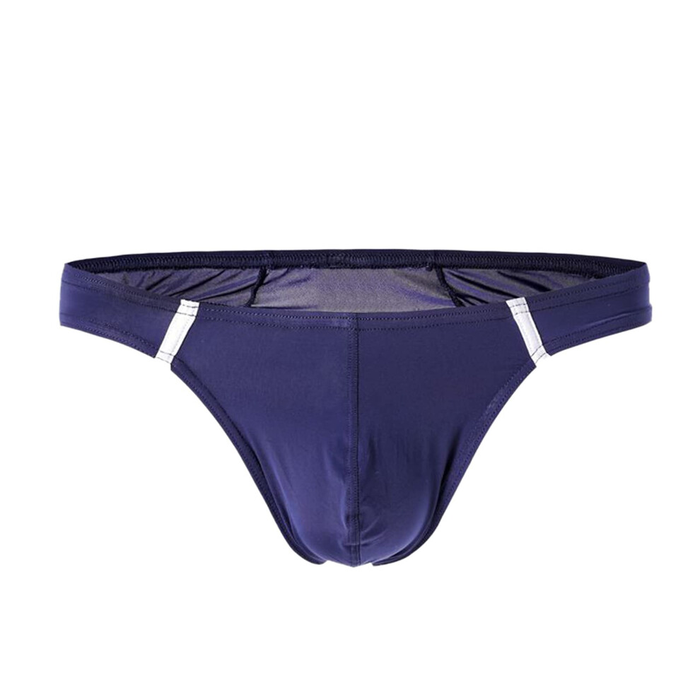 Red Men's String Thong Lingerie Underwear Latex Boxer Shorts Sexy Transparent 14Navy M