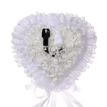 Wedding Ring Pillow, Ring Holder Pillow, White Bridal Pillow, Ring Bearer Pillow, Type 01