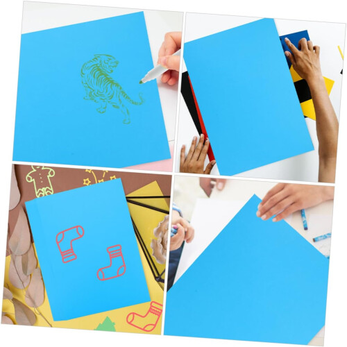 50 Sheets Colored Cardboard Creative Paper for DIY Printing Cards Blue 1