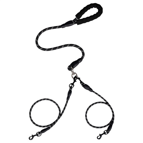 Double Dog Leash  Training Leads for 2 Pets  ShockAbsorbing Bungee Split Rope