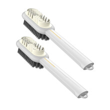 Schoenborstel met lange steel, 2 stuks, eenvoudig te-Wit goud