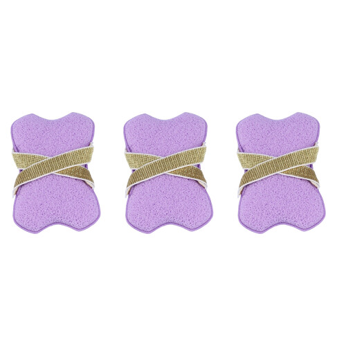 Soft Sponge Soap Container Bag 3PCS For Bubble Creation-Purple