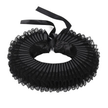 Comfortable Elizabethan neck ruff, Victorian ruffled choker, adjustable neck ruff for medieval costume dark