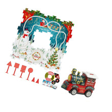 Children's Adventure Theme Puzzle Track Set with Train Creative Play for Children Play Set Educational Puzzle Toy 15 Pieces.