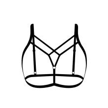 BH Bandage BH hollow out women's cage elastic bustier strapless net mini skirt black M