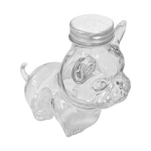 Glass Dog Treat Snacks Container Visible-Little French Dou