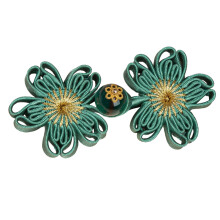 Cheongsam knoopknoopsluitingen bloemvormknoop voor-bonengroen