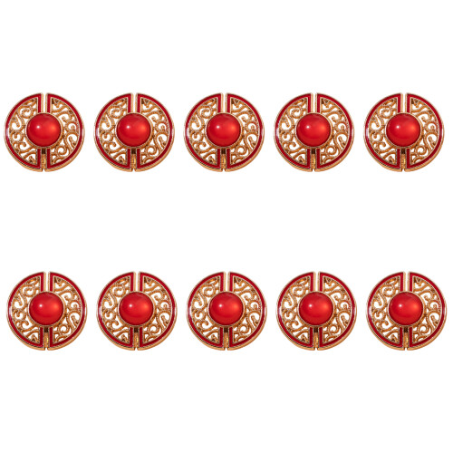 10Pcs Cloud Pattern Metal Buttons Decorative Clothing-red