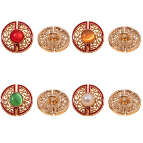 10Pcs Cloud Pattern Metal Buttons Decorative Clothing-red 1