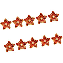 10Pcs Flower Metal Cufflinks Buttons Sewing Button For-red