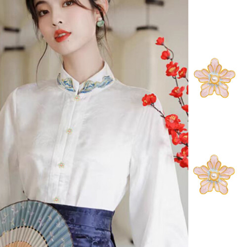 10Pcs Flower Metal Cufflinks Buttons Sewing Button For-red 2