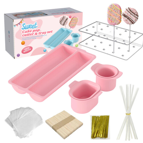 Baking Mold Set Cake Ball Cutter and Pusher with Tray-8pcs
