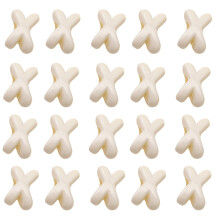 10 Stück bunte Acrylperlen, 2 mm Loch, X-Form,-Beige
