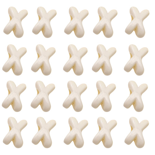 Bunte X-förmige Perlen, 2 mm Loch, Acryl-Abstandsperlen-Beige
