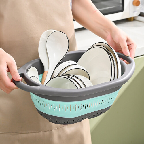Strainer Basket Set With AntiSlip Base Expandable Design-Pink 1