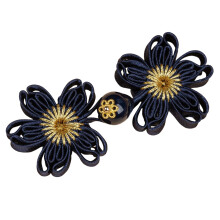 Bloemen Naaien Knoop Knop Kleding-Marineblauw