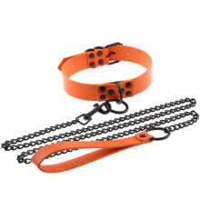 Necklace for women and men, sexy studs, dark black, punk gothic alternative, slave leather, traction rope, jewelry4