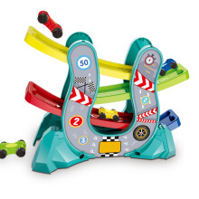 Tragbares grünes Rennauto-Rampen-Set für Kleinkinder – Spaßiges und lehrreiches Design