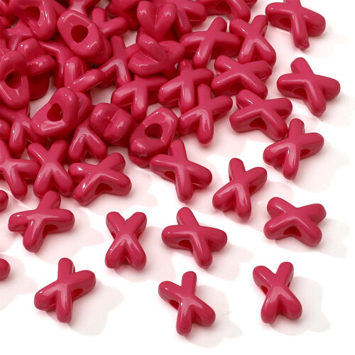 10Pcs X Shape Spacers Beads 2mm Hole Colorful Acrylic-random 2