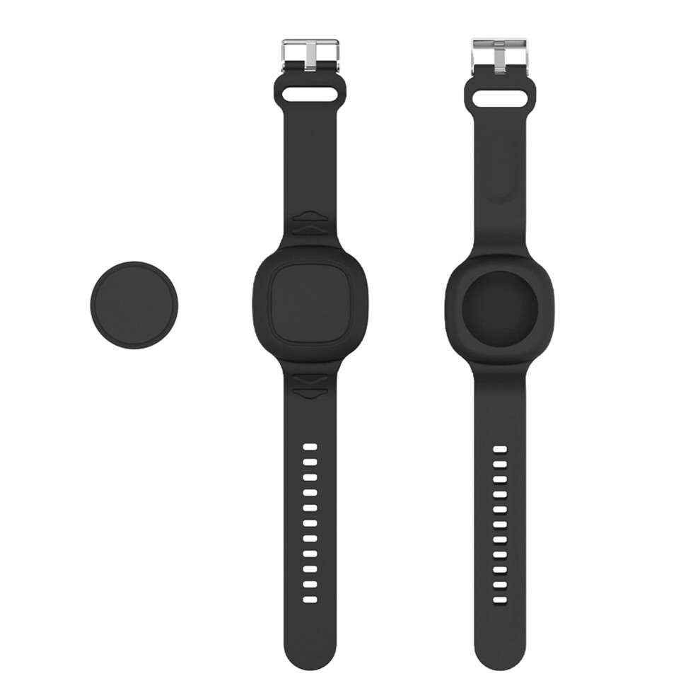 Soft Silicone Kids Band Antilost Bracelet, Adjustable Kid Wristband, Gps Holder, Compatible With Smart Tag Black 9199774623049