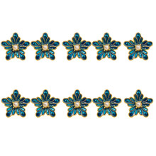 10 stuks bloemvorm manchetknopen knoppen metalen-Marineblauw