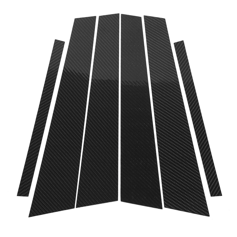 Exterior Anti-Scratch Stickers For Car Door Frames, Car Door Window Pillar Posts Cover Trim With Adhesive Tape Backing, Carbon Fiber Finish Trim For 9482828058288
