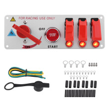 Contactschakelaar voor raceauto, startknop met LED-schakelaars, universele 5-in-1 contactschakelaarmodule voor raceauto's