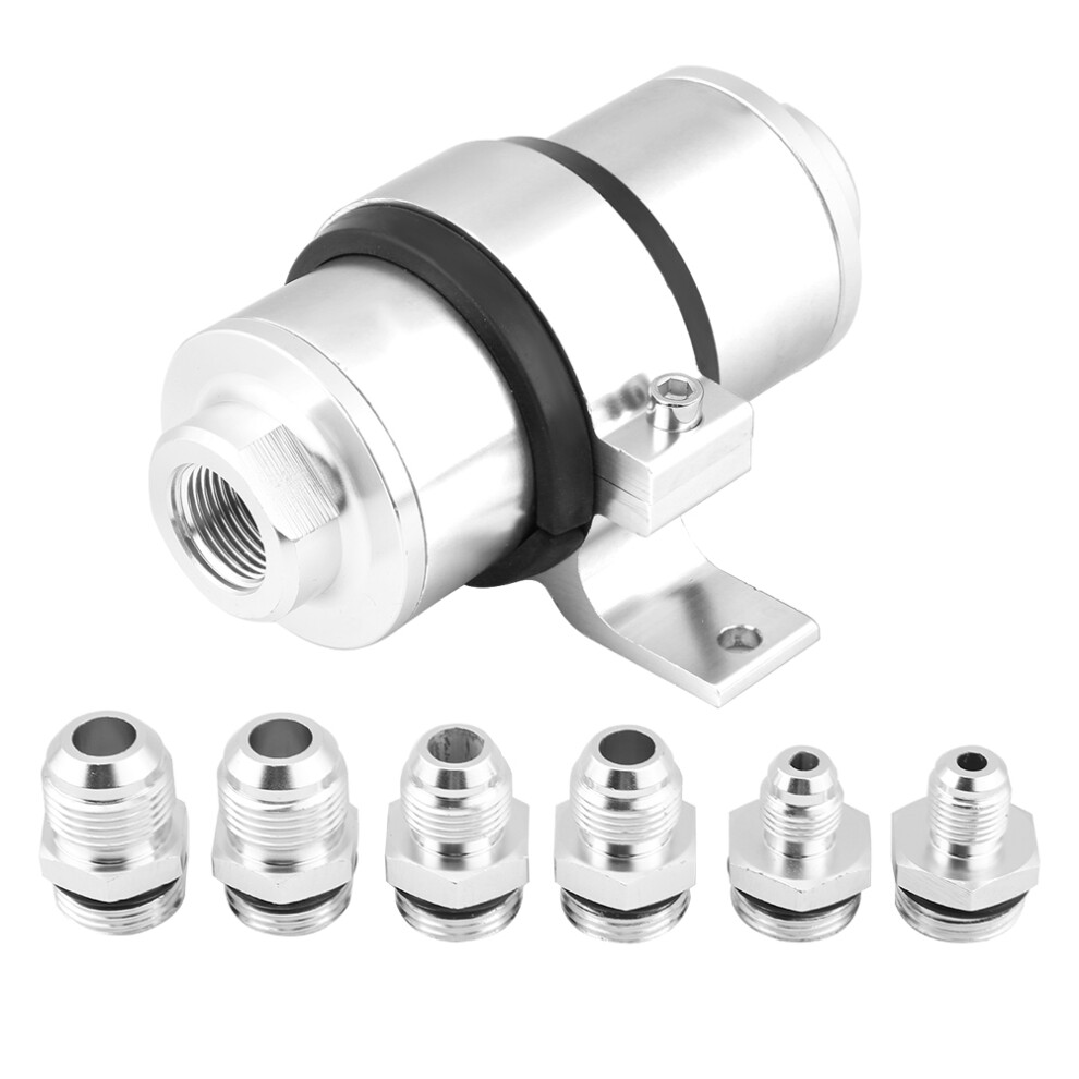 Efficient Filtration Durable Aluminium Alloy Universal Inline Fuel Filter Easy-Install Leak Proof Design High Flow Fuel Filter Multi Adapter Durable 9190834201108