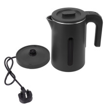 Elektrisk tekedel i rustfrit stål, 2 l, hurtig kogning, 2000 W, automatisk slukning, dobbeltvægget, tørkogningsbeskyttelse, køligt håndtag,