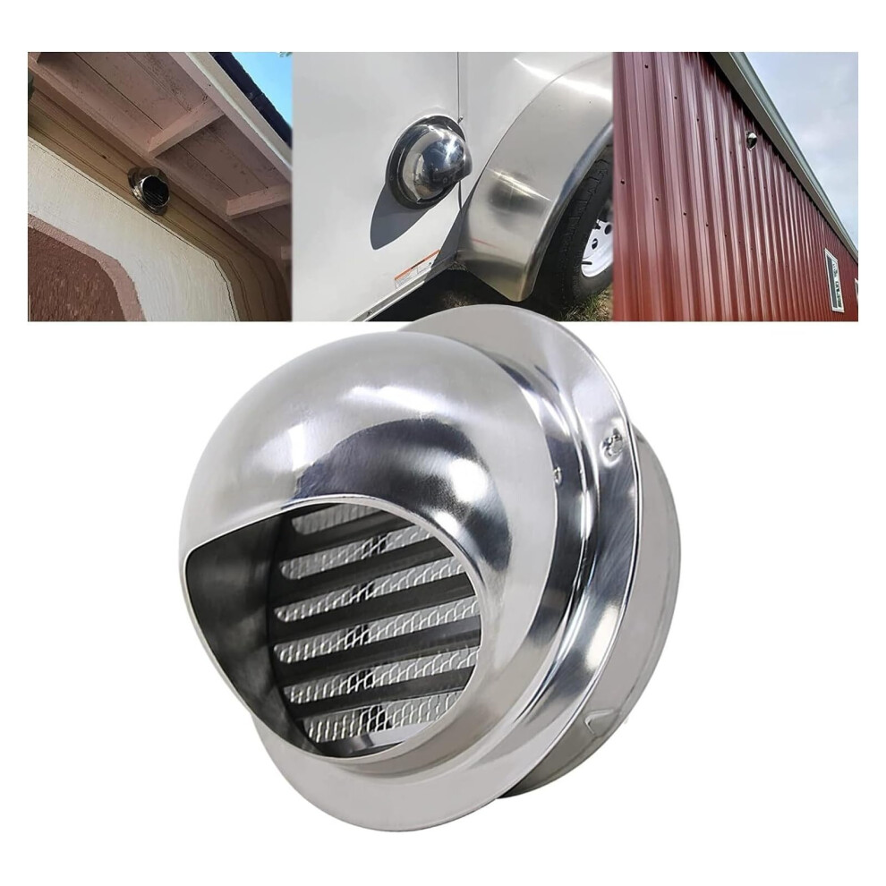Round Wall Vent, Durable 304 Stainless Steel, Prevents Backdraft And Rain (6.7Inch 170Mm) 9412369871442