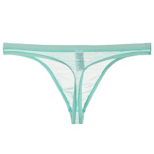 men's black underwear, men's sports lace thong, sexy lingerie, light Blue M