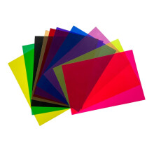 Colored cellophane paper, gel filters for lighting, light filters, 10 for home.