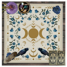 Altar Cloth Tarot Cards Moon Phases Flowers Spiritual Altar Tarot Cloth Witchcraft Astrology Celestial Cover Style 5 49x49cm