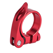 Road Bike Seatpost Clamp 34.9mm Aluminium Alloy Quick Release Collar Red Seat Tube Clip
