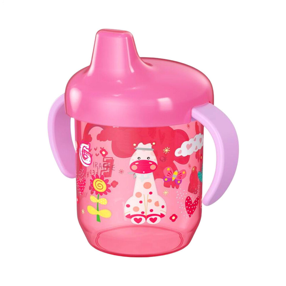 Straw Sippy Cup For Toddlers, Cartoon Toddler Leakproof Straw Cup, Leakproof Training Cup Transition Cup For Babies, Toddlers, Pink