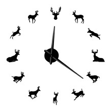 Horloge murale bricolage, grande horloge murale 3D sans-Noir
