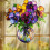 Modern Stained Acrylic Potted Flowers Window Hanging-05 6