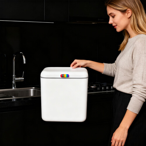 Suspended Wastebasket With Double Opening Approaches Space-S 1