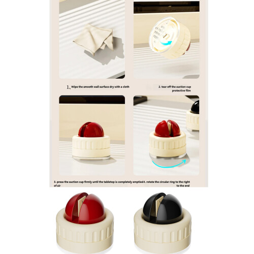 Pack of 2 Quick Grinding Stone Nonslip Suction Base-Red 1