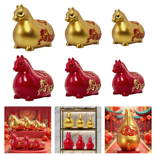 Statues de cheval, jolies banques-L'or est souhaitable L 2