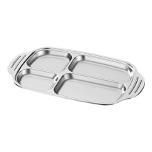 Assiette de service pratique en acier inoxydable,-Quatre grilles