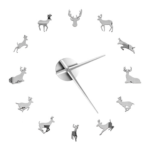 Horloges murales modernes à piles horloge murale-Argent