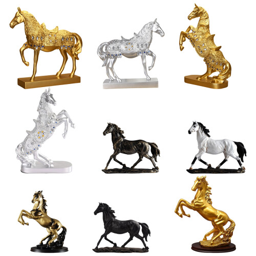 Statue de cheval en résine, Sculptures décoratives,- signe Hor 1