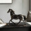Statue de cheval en résine, Sculptures décoratives,- signe Hor 6