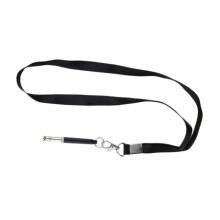 Dog whistle with training band, stopper, barking device, pet whistle for recalling, black, lightweight and compact for on the go.